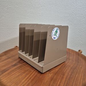 Vintage Light-ning Steel Vertical Desktop File Organizer, Gray/5-Slot, Documents